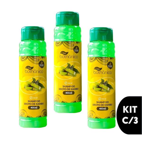 Imagem de Kit c/3 Shampoo Broto de Bambu Tok Bothânico 400ml