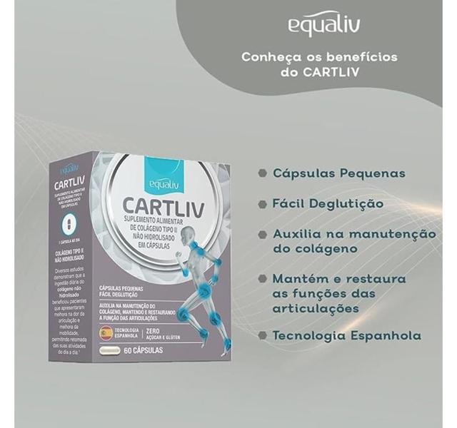 Imagem de Kit C/3 Suplemento Cartliv Colágeno Tipo 2 40mg 60 Cápsulas