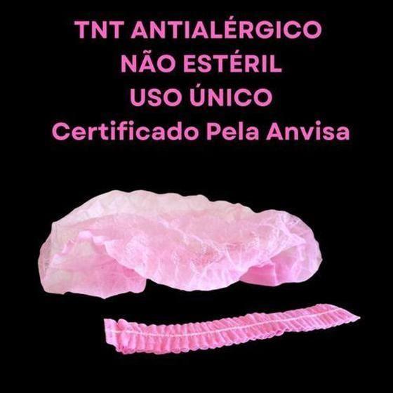 Imagem de Kit c/3 Touca Tnt Sanfonada Descartável  100 Uni - cada Vabene (rosa)