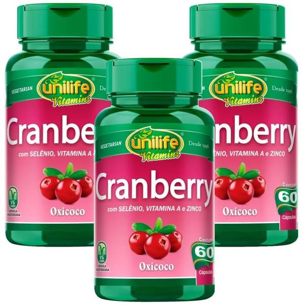 Imagem de Kit C/ 3 Un. Cranberry 500mg 180 Vegan Caps - Unilife 