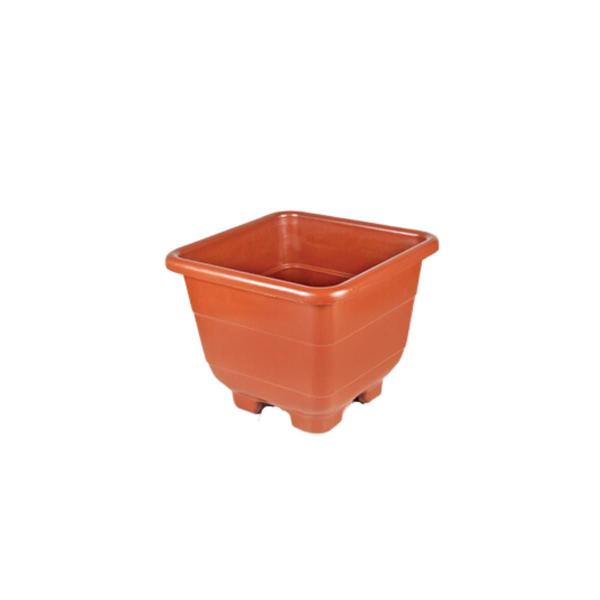 Imagem de Kit C/3 Vaso Quadrado 26 cm Marrom Decorativo Para plantas - BRASAMI