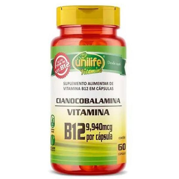 Imagem de KIT C/3 Vitamina B12 Cianocobalamina 180 Caps Vegano Unilife