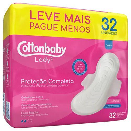 Imagem de Kit c/ 3un Absorvente Higiênico Cottonbaby Lady c/ abas c/ 32un