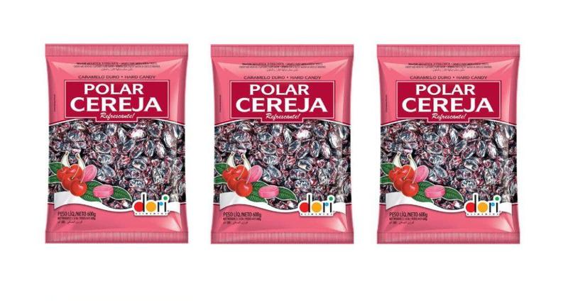 Imagem de Kit c/ 3un Bala Polar Cereja 600g 