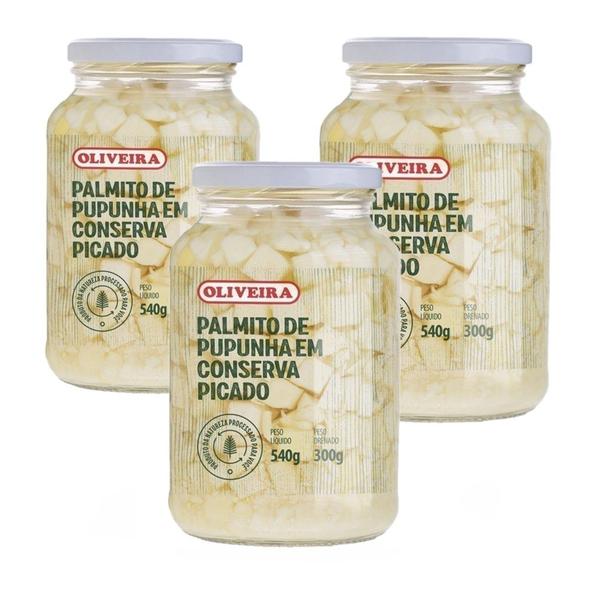 Kit c/ 3un Palmito Pupunha Picado em Conserva 300g -Oliveira Imagem de Kit c/ 3un Palmito Pupunha Picado em Conserva 300g -Oliveira