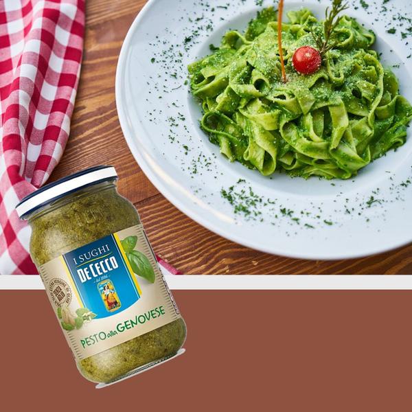 Kit c/ 3und Pesto Alla Genovese Italiano DE CECCO 200g Imagem de Kit c/ 3und Pesto Alla Genovese Italiano DE CECCO 200g