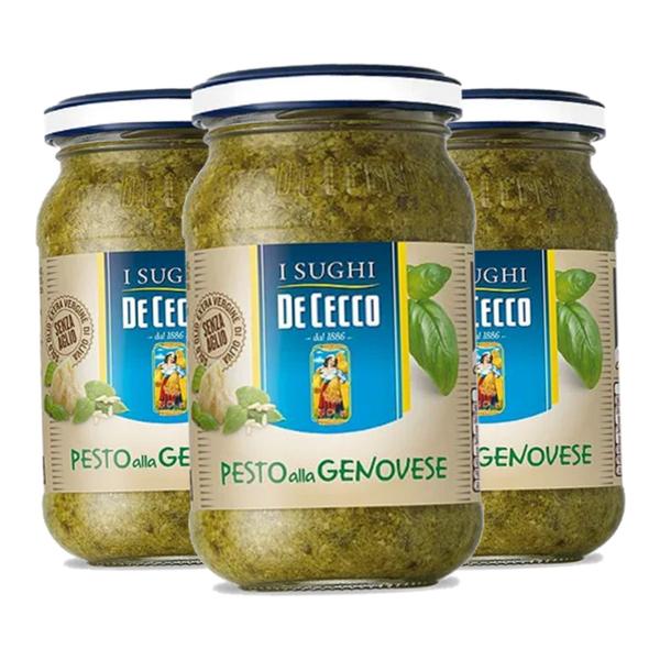 Kit c/ 3und Pesto Alla Genovese Italiano DE CECCO 200g Imagem de Kit c/ 3und Pesto Alla Genovese Italiano DE CECCO 200g