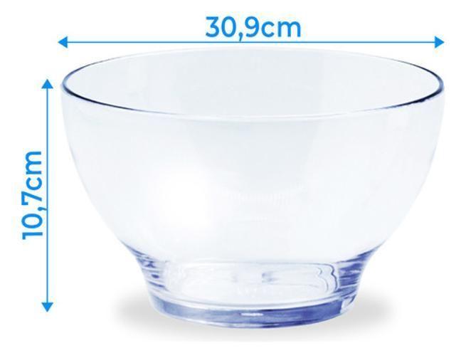 Imagem de Kit C/4 Bowl Multiuso Grande Tigela Acrílico Cristal 600Ml