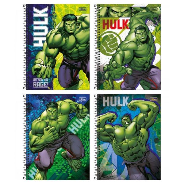 Imagem de Kit c/ 4 Caderno Univ. Hulk 1 Matéria 80fls - Tilibra