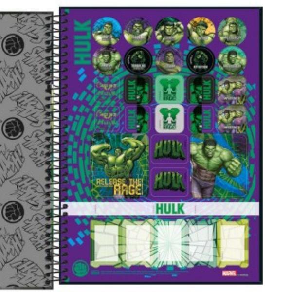 Kit c/ 4 Caderno Univ. Hulk 1 Matéria 80fls - Tilibra Imagem de Kit c/ 4 Caderno Univ. Hulk 1 Matéria 80fls - Tilibra