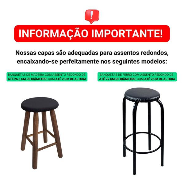 Imagem de Kit C/ 4 Capas De Banqueta/banco Impermeável C/ Elástico