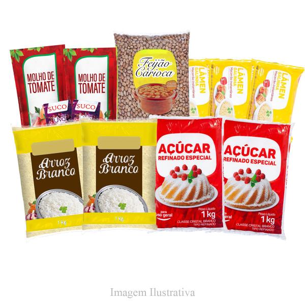 Kit C/4 Cesta Básica De Alimentos Com 12 Itens Fundamentais - São Rubens Imagem de Kit C/4 Cesta Básica De Alimentos Com 12 Itens Fundamentais
