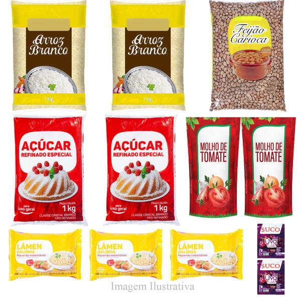Kit C/4 Cesta Básica De Alimentos Com 12 Itens Fundamentais - São Rubens Imagem de Kit C/4 Cesta Básica De Alimentos Com 12 Itens Fundamentais
