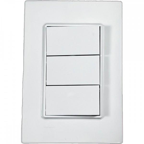 Imagem de Kit C/4 - Conjunto Ilumi Vivaz Branco Com Placa 3 Simples...