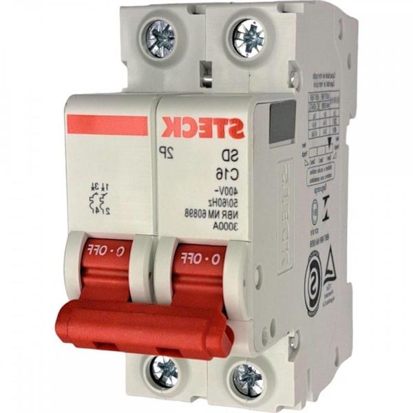 Kit C/4 - Disjuntor Steck ''Din'' Bipolar 16A. C Imagem de Kit C/4 - Disjuntor Steck ''Din'' Bipolar 16A. C