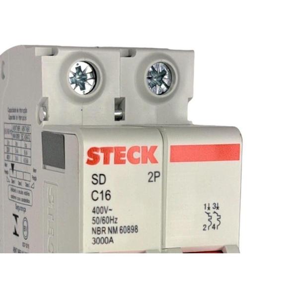Kit C/4 - Disjuntor Steck ''Din'' Bipolar 16A. C Imagem de Kit C/4 - Disjuntor Steck ''Din'' Bipolar 16A. C