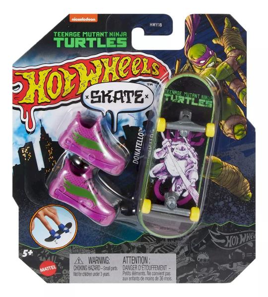 Imagem de Kit c/ 4 Hot Wheels Skate de Dedo c/ Tênis Tartarugas Ninja - Mattel