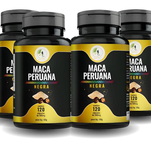 Imagem de KIT C/4 Ma ca Perua na Negra Pura Premium 500mg 120 Cáps - Fits Life