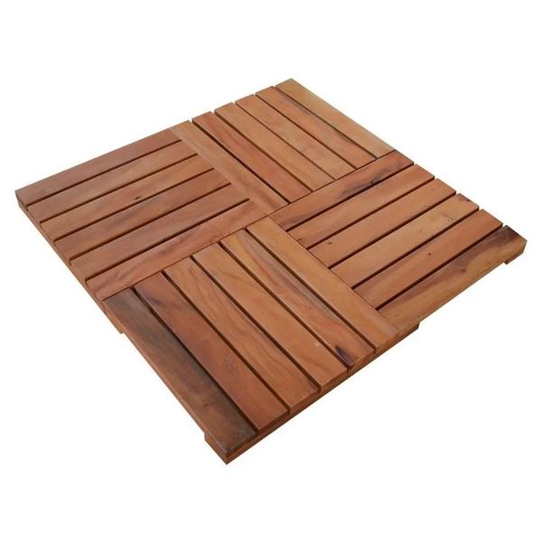 Imagem de Kit C/ 4 Mini Decks De Madeira Modular Base Peroba Rosa 30x30 Jardim