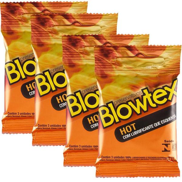 Imagem de Kit c/ 4 Pacotes Preservativo Blowtex Hot c/ 3 Un Cada