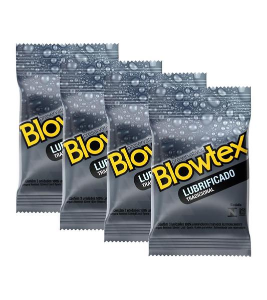 Imagem de Kit C/ 4 Pacotes Preservativos Blowtex Lubrificado C/ 3 Uni Cada