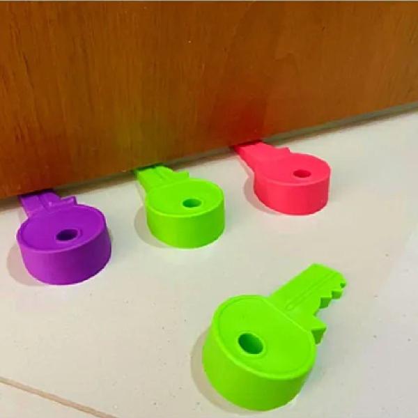 Imagem de Kit C/ 4 Parador Peso Porta Silicone Divertido Decoração