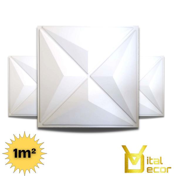 Imagem de Kit C/ 4 Placas PVC 3D Alto Relevo 50x50cm 1M² OFERTA RELÂMPAGO