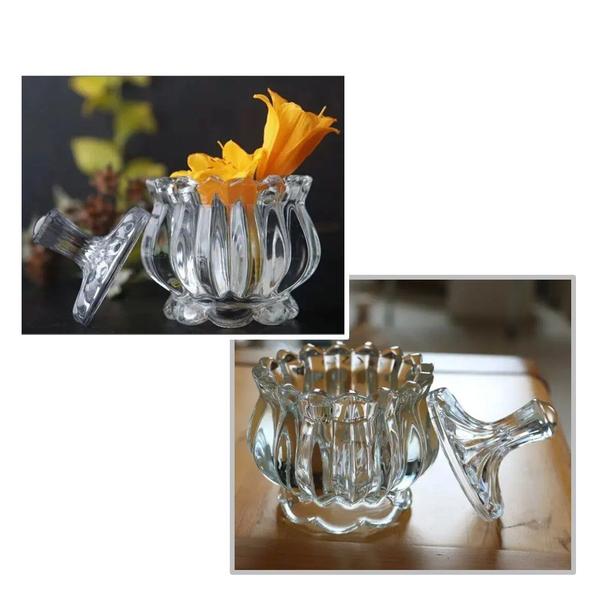 Kit c/ 4 Potiches Decorativo Porta Objetos de Cristal com Pé Pumpkin 11x8,5cm Lyor Imagem de Kit c/ 4 Potiches Decorativo Porta Objetos de Cristal com Pé Pumpkin 11x8,5cm Lyor