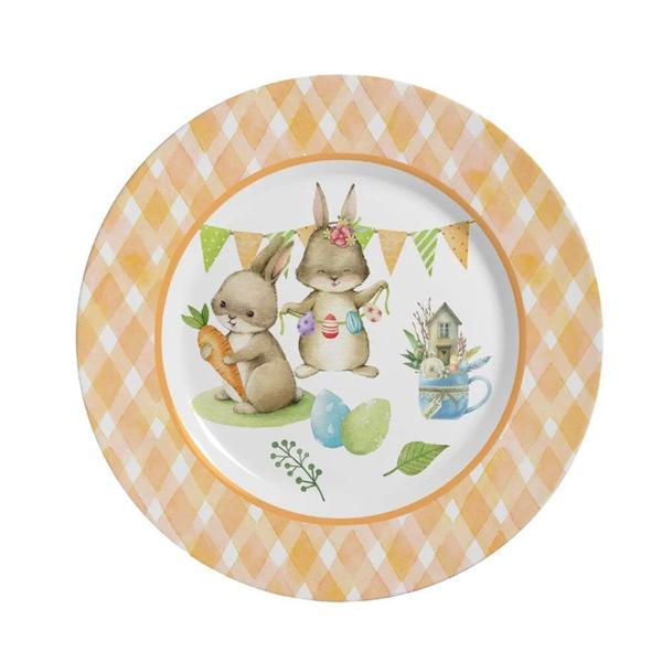 Imagem de Kit c/4 Pratos Raso de Páscoa Follow the Bunny Plus 28,5cm Alleanza