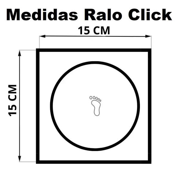 Imagem de Kit C/4 Ralo Inox Para Piso Click Cromado 15x15 Cm