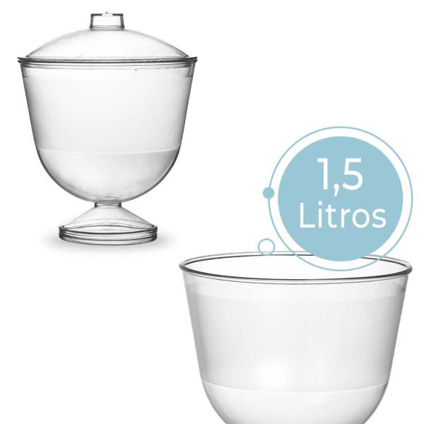 Kit C/4 Taça Acrílico Com Tampa 15X15Cm Balas Doces 1500Ml - Tt Imagem de Kit C/4 Taça Acrílico Com Tampa 15X15Cm Balas Doces 1500Ml