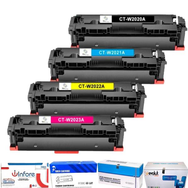 Imagem de Kit C/4 Toner Compatível 414A W2020 W2021 W2022 W2023 p/ Impressora M454DW M479DW M454DN C/ Chip