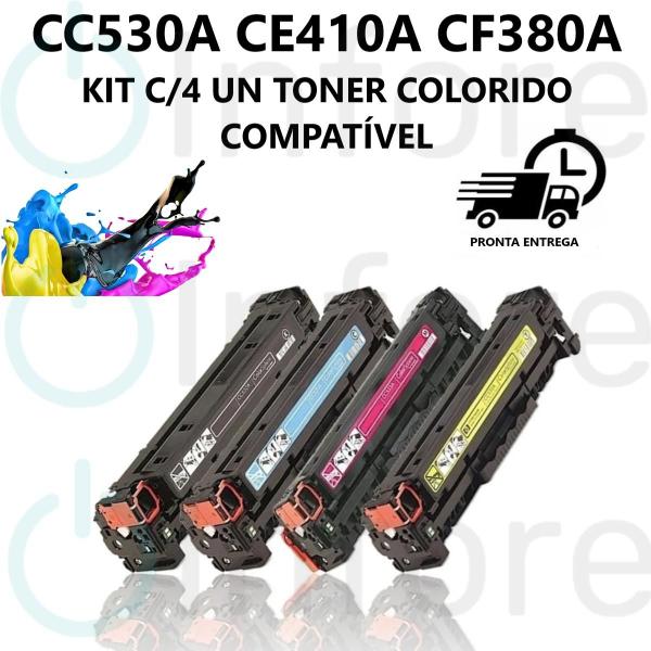 Imagem de Kit C/4 Un Toner Ce410a Cc530a Cf380a Compatível C/ M476 CM2320 CP2025 M451 M475 M375