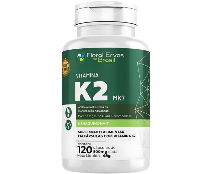 Imagem de KIT C/4 Un. Vitamina K2 Mk7 Menaquinona 7 120 Cápsulas - Floral Ervas do Brasil