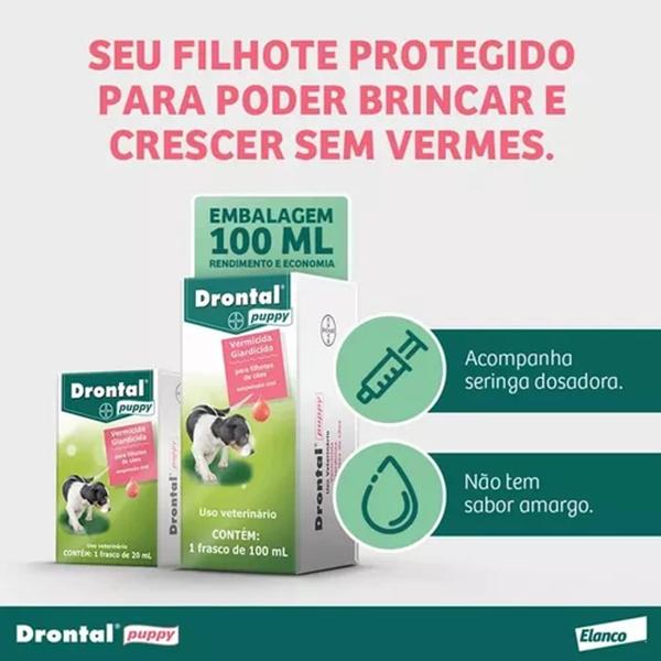 Imagem de Kit C/4 Unidades Drontal Puppy P/ Cães Filhotes 20ml