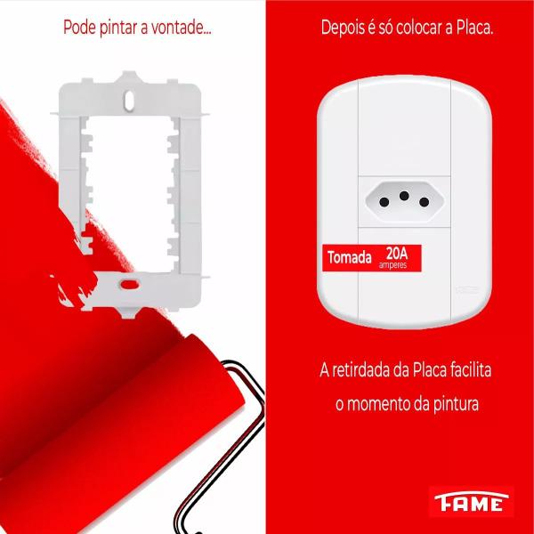 Imagem de Kit C/ 4Conjunto De Tomadas 20a 2p+t 250v Completa Fame Blanc