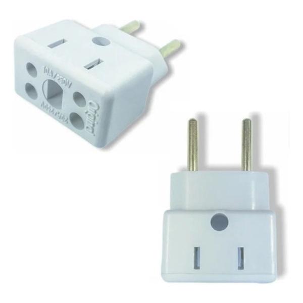 Imagem de Kit C/5 Adaptador de Tomada 3 Pinos Tipo Bob 110V/220V