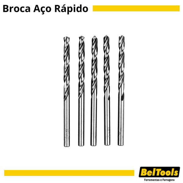 Imagem de Kit C/ 5 Broca Aço Rápido 6,5mm Beltools