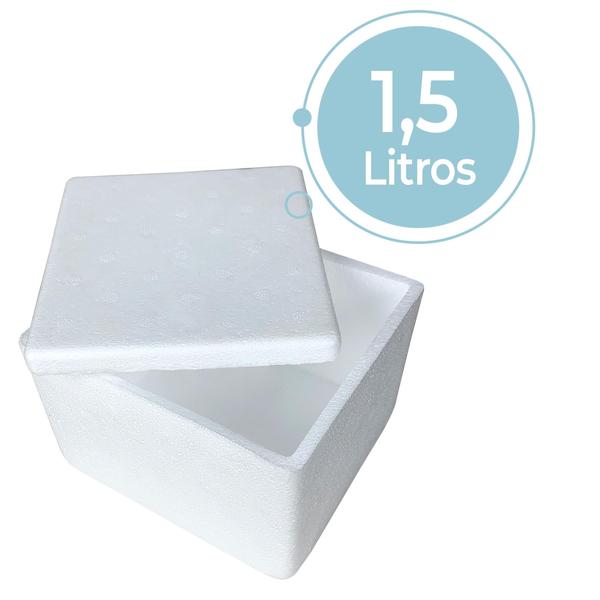 Imagem de Kit C/5 Caixa Térmica Isopor Eps Pequena Sorvete 16X12Cm