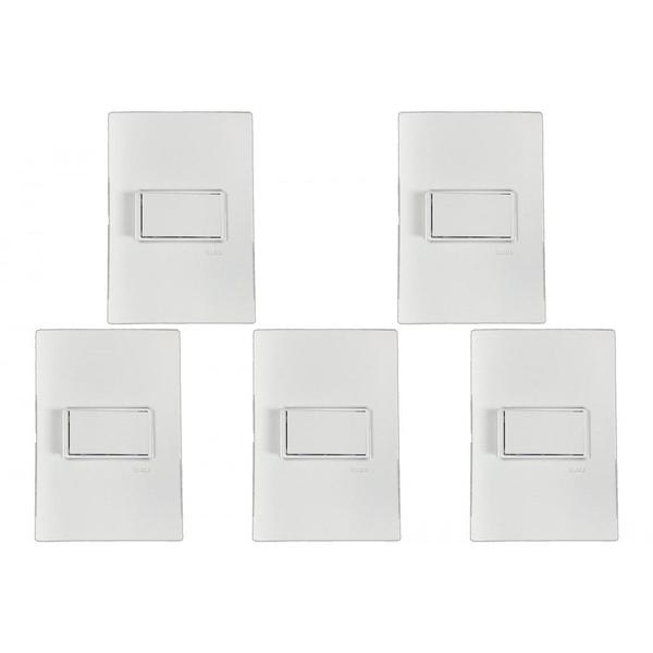 Imagem de Kit C/5 - Conjunto Ilumi Vivaz Branco Com Placa 1 Simples...