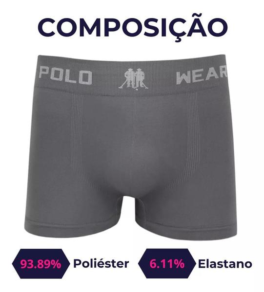 Imagem de Kit C/ 5 Cuecas Boxer Polo Wear Lisa Microfibra