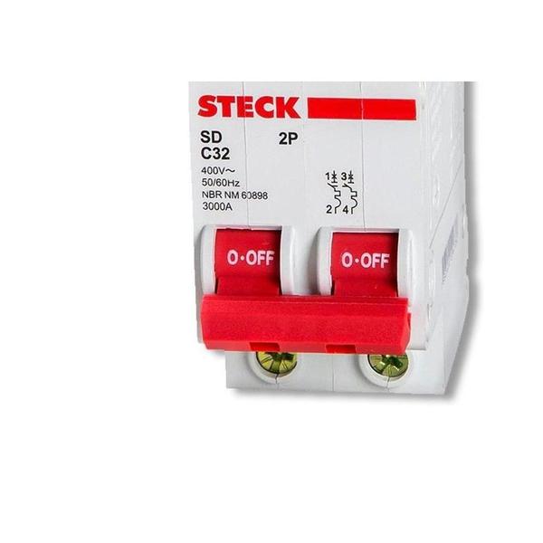 Imagem de Kit C/5 - Disjuntor Steck Din Bipolar 40A Sd62 C  Sdd62C40