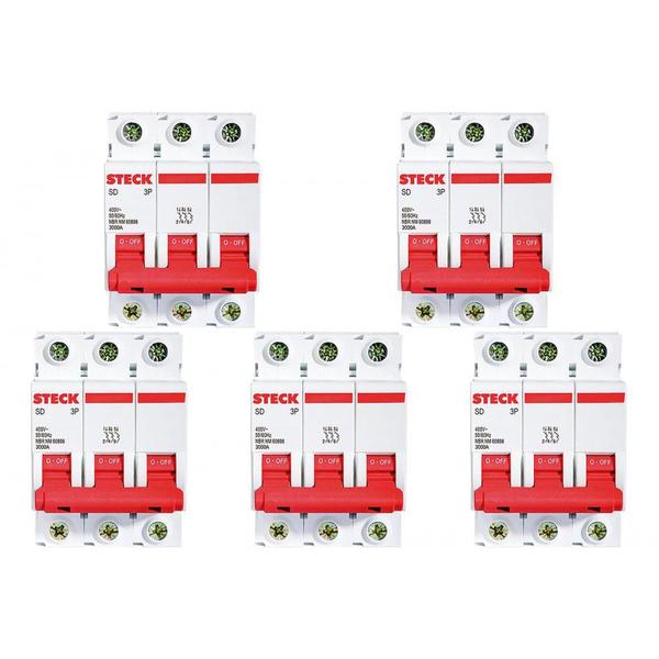 Imagem de Kit C/5 - Disjuntor Steck Din Tripolar 16A Sd63 3Ka