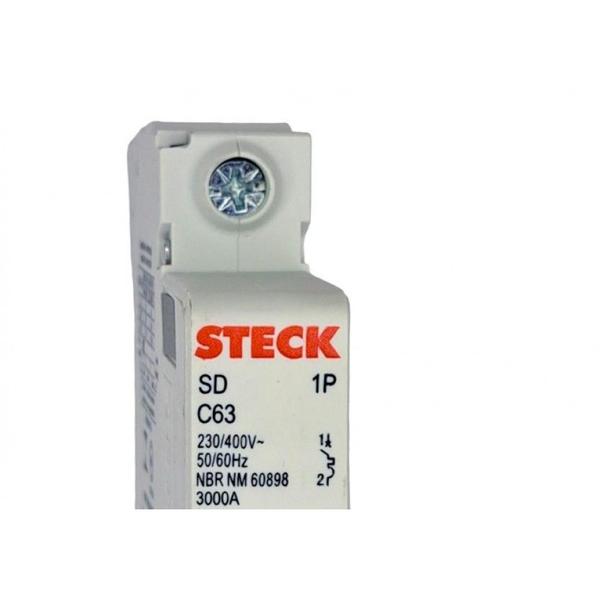 Imagem de Kit C/5 - Disjuntor Steck Din Unipolar 63A Sd61 C  Sdd61C63