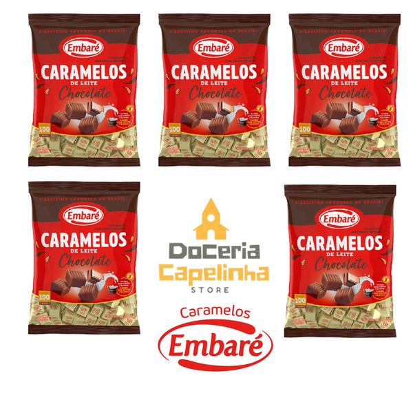 Imagem de Kit c/5 Embaré Caramelos De Leite Chocolate 660g