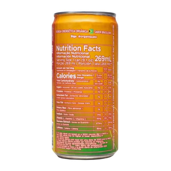 Imagem de Kit c/ 5 Energético Organique Energy Drink Sabor Frutas Tropicais 269ml