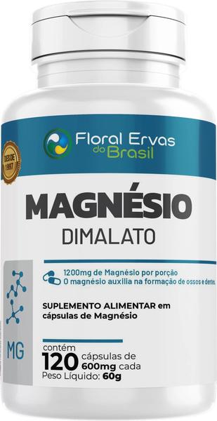 Imagem de Kit C/5 Magnésio Dimalato Floral Ervas 120 Cápsulas