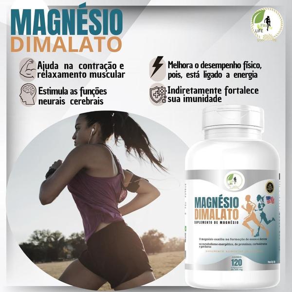 Imagem de KIT C/5 Magnésio Dimalato Puro Premium 120 Cápsulas 500mg - Fits Life