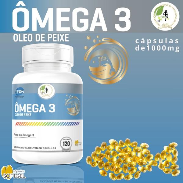 Imagem de KIT C/5 Ômega 3 EPA DHA IFOS 120 Cáps 1000mg  Fits Life