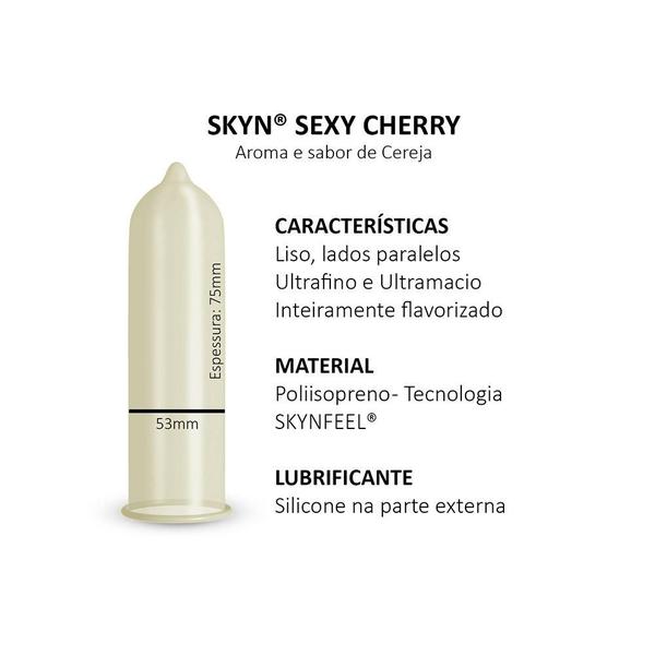 Imagem de Kit c/ 5 Pacotes Preservativo SKYN Sexy Cherry c/ 3 Un Cada